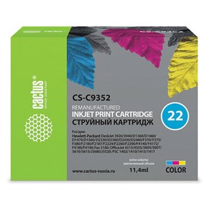 Картридж струйный CACTUS (CS-C9352) для HP Deskjet F2280/Officejet J3680, цветной - фото 2656477