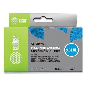 Картридж струйный CACTUS (CS-CN046) для HP OfficeJet 8100/ 8600, голубой - фото 2656480