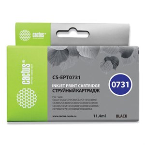 Картридж струйный CACTUS (CS-EPT0731) для EPSON Stylus С79/СХ3900/4900/5900/7300, черный - фото 2656538