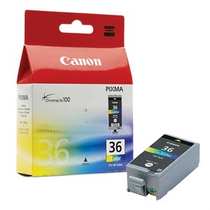 Картридж струйный CANON (CLI-36) PIXMA iP100, цветной, оригинальный, ресурс 250 стр., 1511B001 - фото 2656914