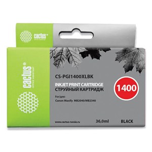 Картридж струйный CACTUS (CS-PGI1400XLBK) для CANON МВ2040/МВ2340, черный - фото 2657532