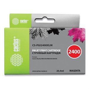 Картридж струйный CACTUS (CS-PGI2400XLM) для CANON iB4040/MB5040/MB5340, пурпурный - фото 2657557