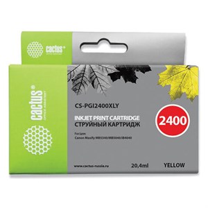 Картридж струйный CACTUS (CS-PGI2400XLY) для CANON iB4040/MB5040/MB5340, желтый - фото 2657559