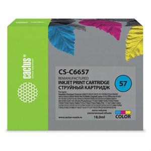 Картридж струйный CACTUS (CS-C6657) для HP Deskjet 5150/5550/5600/5850, цветной - фото 2657631