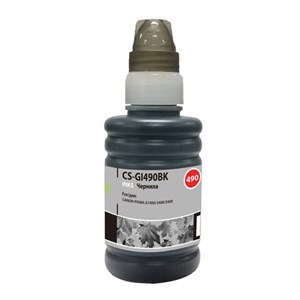 Чернила CACTUS (CS-GI490BK) для СНПЧ CANON Pixma G1400/G2400/G3400, черные, 0,1 л - фото 2657814