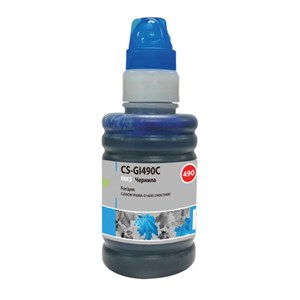 Чернила CACTUS (CS-GI490C) для СНПЧ CANON Pixma G1400/G2400/G3400, голубые, 0,1 л - фото 2657815