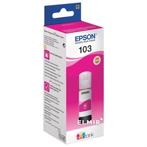 Чернила EPSON 103 (C13T00S34A) для СНПЧ EPSON L3100/L3101/L3110/L3150/L3151/L1110, пурпурные, ОРИГИНАЛЬНЫЕ - фото 2658014