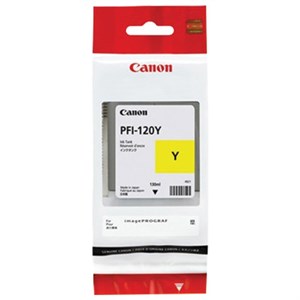 Картридж струйный CANON (PFI-120Y) для imagePROGRAF TM-200/205/300/305, желтый, 130 мл, оригинальный, 2888C001 - фото 2658621