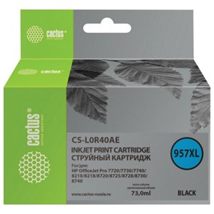 Картридж струйный CACTUS (CS-L0R40AE) для HP OfficeJet 8210/8218/8720/8725/8730, черный - фото 2658736