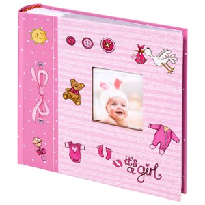 Фотоальбом BRAUBERG "It's a girl" на 200 фото 10х15 см, твердая обложка, бумажные страницы, бокс, розовый, 391145 - фото 2659456