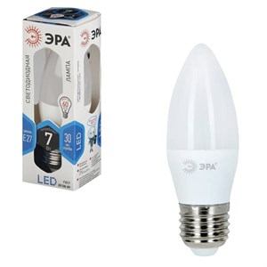 Лампа светодиодная ЭРА, 7 (60) Вт, цоколь E27, "свеча", холодный белый свет, 30000 ч., LED smdB35-7w-840-E27 - фото 2669634