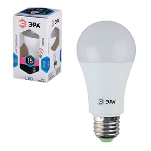 Лампа светодиодная ЭРА, 15 (130) Вт, цоколь E27, груша, холодный белый свет, 25000 ч., LED smdA60-15w-840-E27, Б0020593 - фото 2669674