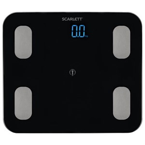 Весы напольные диагностические SCARLETT SC-BS33ED46, электронные, вес до 150 кг, Bluetooth, черные - фото 2670407