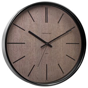 Часы настенные TROYKATIME (TROYKA) 77770743, круг, коричневые, черная рамка, 30,5х30,5х5 см - фото 2671158