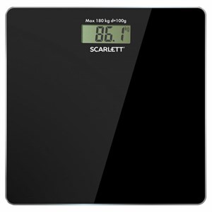 Весы напольные SCARLETT SC-BS33E036, электронные, вес до 180 кг, квадратные, стекло, черные - фото 2671406