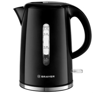 Чайник BRAYER BR1032, 1,7 л, 2200 Вт, закрытый нагревательный элемент, автоотключение, пластик, черный, 1032BR - фото 2672090