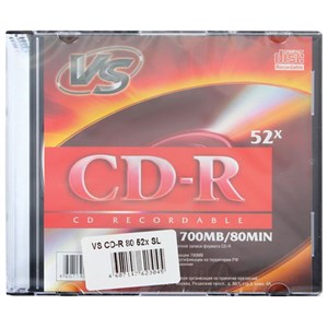 Диск CD-R VS, 700 Mb, 52x, Slim Case (1 штука), VSCDRSL01 - фото 2674208