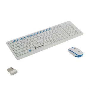 Набор беспроводной DEFENDER Skyline 895, клавиатура, мышь 3 кнопки + 1 колесо-кнопка, белый, 45895 - фото 2674394