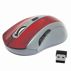 Мышь беспроводная DEFENDER ACCURA MM-965, USB, 5 кнопок + 1 колесо-кнопка, оптическая, красно-серая, 52966 - фото 2674536