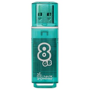 Флеш-диск 8 GB, SMARTBUY Glossy, USB 2.0, зеленый, SB8GBGS-G - фото 2674710