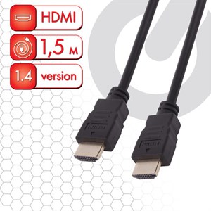 Кабель HDMI AM-AM, 1,5 м, SONNEN, ver 1.4, FullHD, 4К, для ноутбука, компьютера, монитора, телевизора, проектора, черный, 513120 - фото 2675639