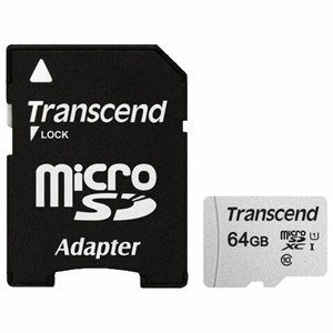 Карта памяти microSDXC 64 GB TRANSCEND UHS-I U1, 95 Мб/сек (class 10), адаптер, TS64GUSD300S-A - фото 2675755