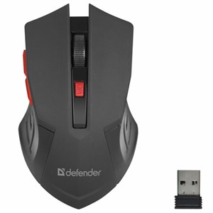 Мышь беспроводная DEFENDER Accura MM-275, USB, 5 кнопок + 1 колесо-кнопка, оптическая, красная, 52276 - фото 2675952