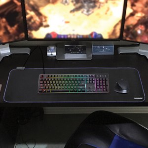 Коврик для мыши и клавиатуры с подсветкой (RGB) SONNEN "CHAMELEON", 800x300х4 мм, 513614 - фото 2676349