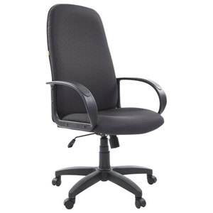 Кресло офисное СН 279, высокая спинка, с подлокотниками, черное-серое, 1138104 - фото 2678467