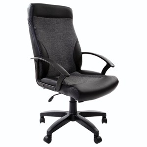 Кресло офисное BRABIX "Trust EX-535", экокожа черная, ткань серая, 531383 - фото 2678582