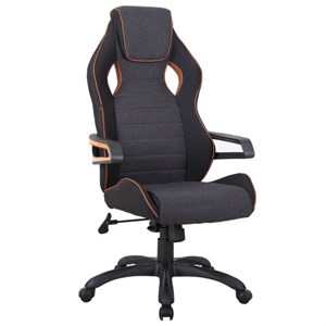 Кресло компьютерное BRABIX "Techno Pro GM-003", ткань, черное/серое, вставки оранжевые, 531813 - фото 2679413