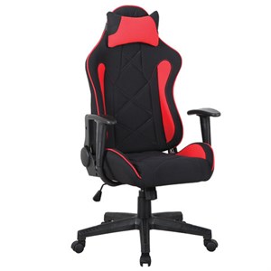 Кресло компьютерное BRABIX "GT Racer GM-101", подушка, ткань, черное/красное, 531820 - фото 2679435