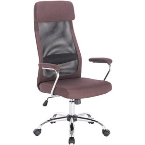 Кресло офисное BRABIX "Flight EX-540", хром, ткань, сетка, коричневое, 531849 - фото 2679601