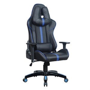 Кресло компьютерное BRABIX "GT Carbon GM-120", две подушки, экокожа, черное/синее, 531930 - фото 2679752