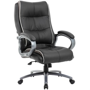 Кресло офисное BRABIX PREMIUM "Strong HD-009", НАГРУЗКА до 200 кг, экокожа черная, ткань серая, 531945 - фото 2682979
