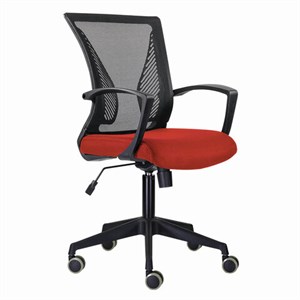 Кресло BRABIX "Wings MG-309", пластик черный, сетка, черное/красное, 532014 - фото 2683031