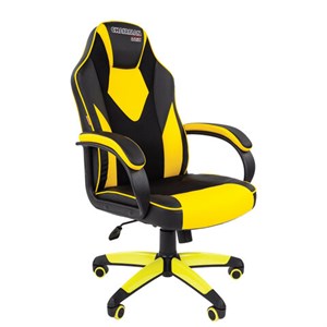 Кресло компьютерное СН GAME 17, ткань TW/экокожа, черное/желтое, 7028515 - фото 2683043