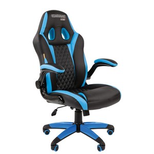 Кресло компьютерное СН GAME 15, экокожа, черное/голубое, 7022779 - фото 2683048