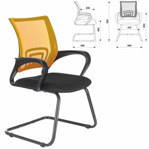 Кресло для приемных и переговорных BRABIX "Fly CF-100", оранжевое/черное, 532088 - фото 2683097