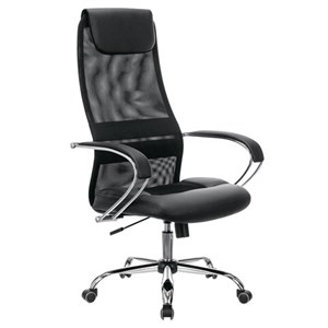 Кресло офисное BRABIX PREMIUM "Stalker EX-608 CH", хром, ткань-сетка/кожзам, черное, 532091 - фото 2683102