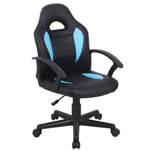 Кресло компьютерное BRABIX "Spark GM-201", экокожа, черное/голубое, 532505 - фото 2683728