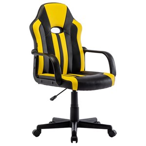 Кресло компьютерное BRABIX "Stripe GM-202", экокожа, черное/желтое, 532510 - фото 2683762