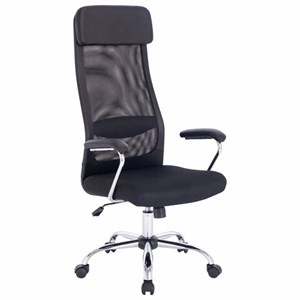 Кресло офисное BRABIX "Flight EX-540", хром, ткань TW, сетка, черное, 532515 - фото 2683813