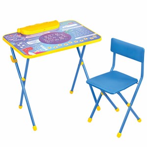 Комплект детской мебели голубой КОСМОС: стол + стул, пенал, BRAUBERG NIKA KIDS, 532634 - фото 2684463