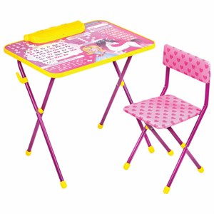 Комплект детской мебели розовый ПРИНЦЕССА: стол + стул, пенал, BRAUBERG NIKA KIDS, 532635 - фото 2684479
