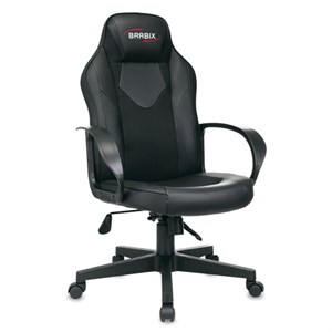 Кресло компьютерное BRABIX "Game GM-017", экокожа/ткань, черное, 532641, GM-017_532641 - фото 2684564