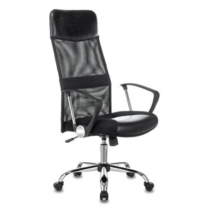 Кресло офисное CH-600SL, хром, ткань-сетка/кожзам, черное, 1380230 - фото 2684995