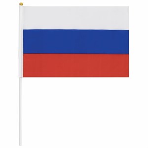 Флаг России ручной 20х30 см, без герба, с флагштоком, BRAUBERG/STAFF, 550181, RU13 - фото 2685813