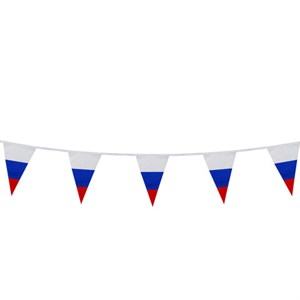 Гирлянда из флагов России, длина 5 м, 10 треугольных флажков 20х30 см, BRAUBERG/STAFF, 550186, RU27 - фото 2685855
