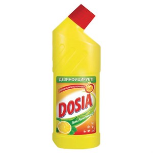 Чистящее средство 750 мл, DOSIA (Дося) "Лимон", для сантехники, дезинфицирующий и отбеливающий эффект, гель - фото 2688862